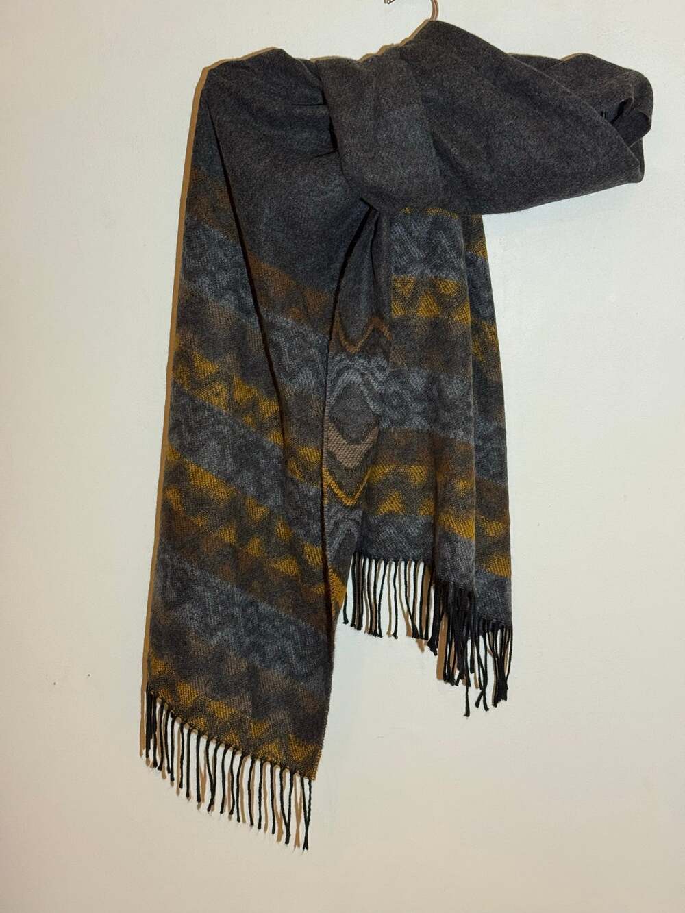Nordstrom Fuzzy Fleece Gray Oversized Winter Scarf